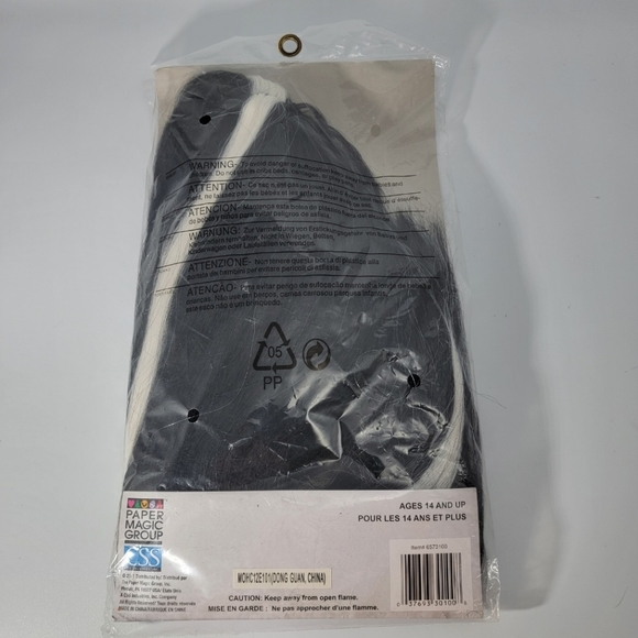 Wig PMG Ladies Halloween Costume Wig Sexy Witch Pin Up Long Black Silver Streaks - Picture 4 of 4